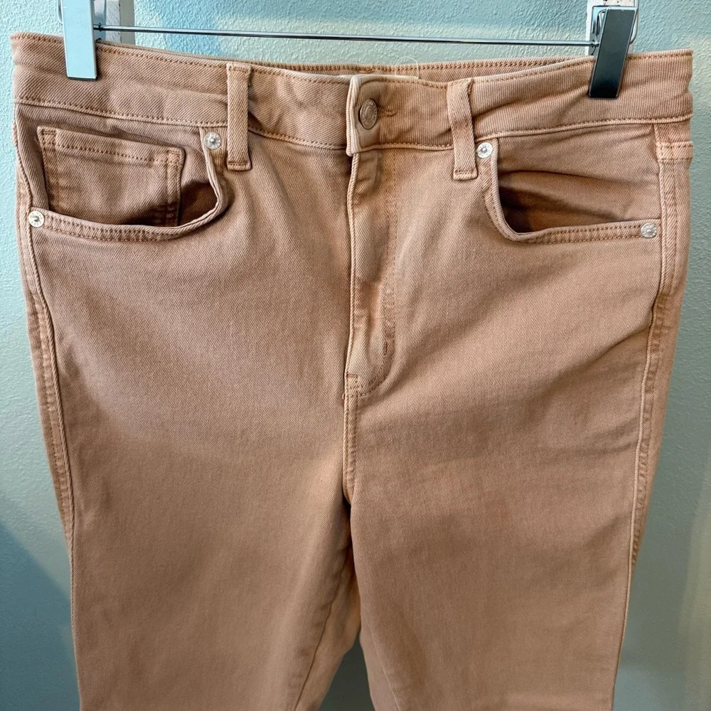 We The Free Women's Tan Cream Skinny Frayed Hem Jeans Size 31 High Waist - Picture 2 of 11